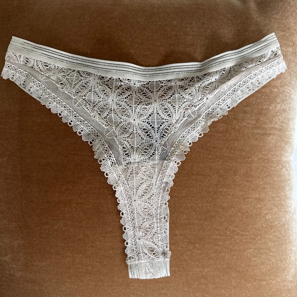 ELSE Lingerie Chloe Floral Lace Thong Panty Rose Quartz Size Small S